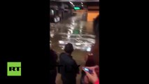 Fuertes inundaciones afectan estaciones de metro en Caracas