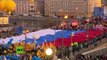 Putin canta el himno de Rusia en el concierto de la reintegración de Crimea