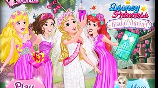 ♛ Disney Princess Bridal Shower - Princess Rapunzel, Aurora, Ariel & Belle Wedding Dress Up Game