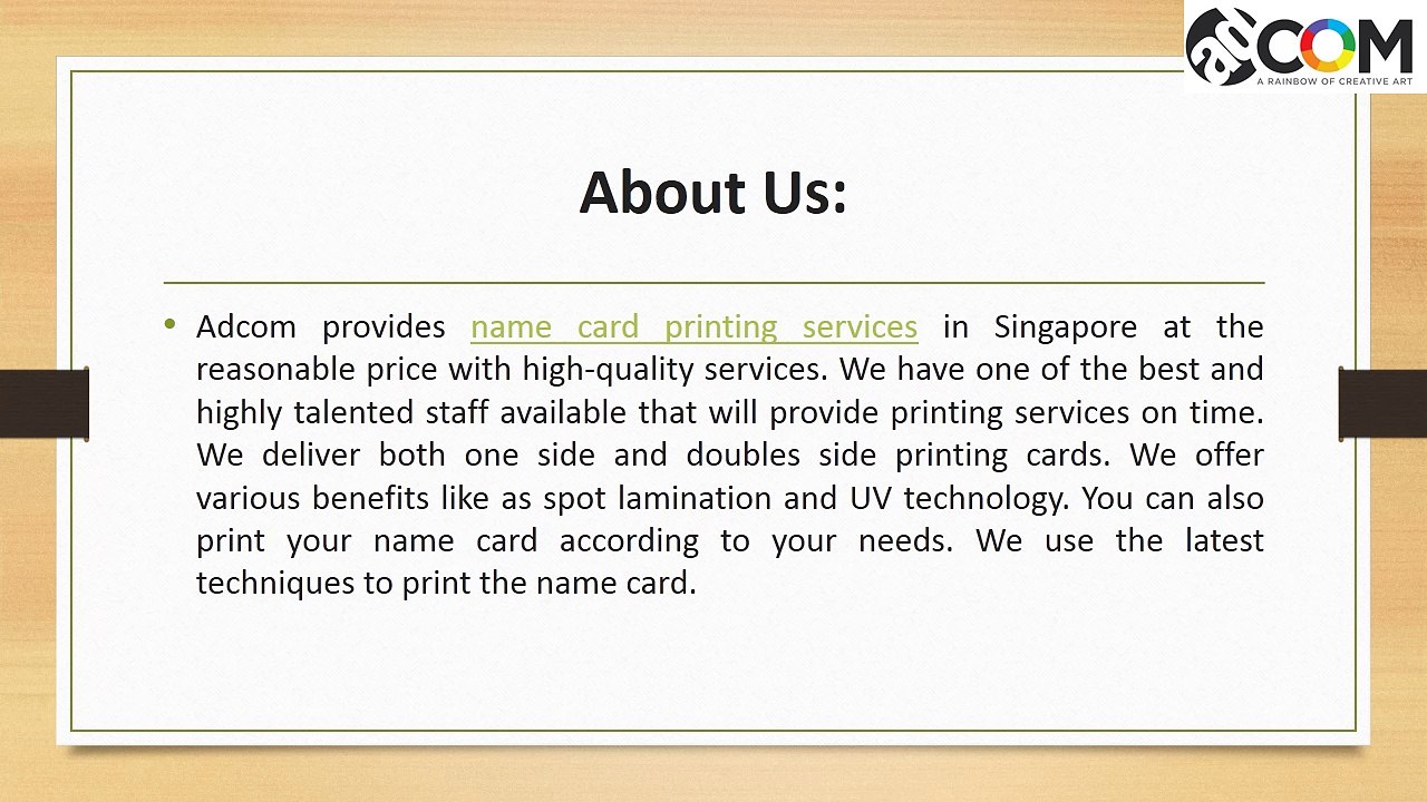 Find the Name Card Printing Services