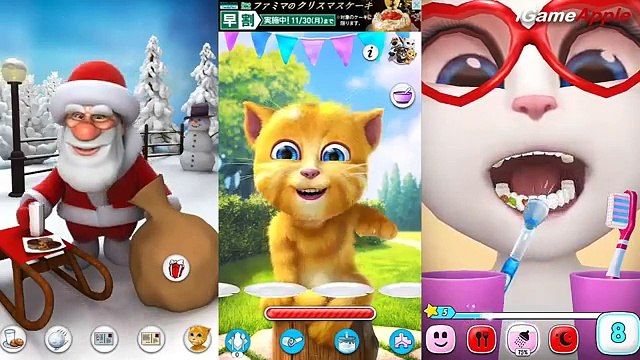 TALKING SANTA vs TALKING GINGER 2 vs MY TALKING ANGELA Game for Kids (Gameplay, Walkthrough)