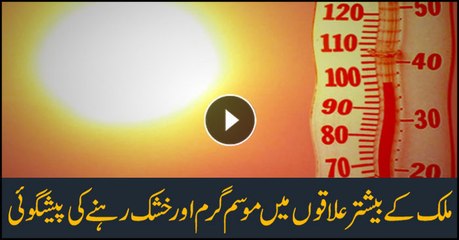 Weather will remain hot and dry in most areas of Pakistan
