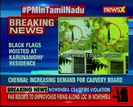Protests reported in Chennai ahead of PM Modi's visit, Black flags hoisted at Karunanidhi-Stalin's residence