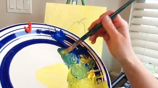 How to paint a pear using acrylic paint