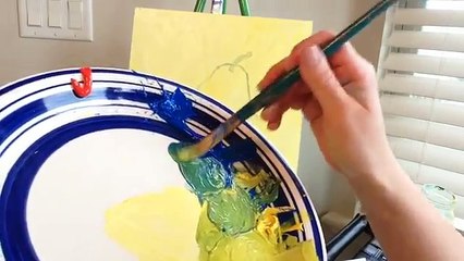 How to paint a pear using acrylic paint