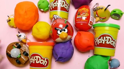 Nursery Rhymes - Angry Birds Play-Doh & Surprise Eggs
