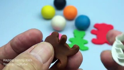 Learn Colours Learn Sizes and Heights With Play Dough Balls With Star and Teddy-Bear Molds