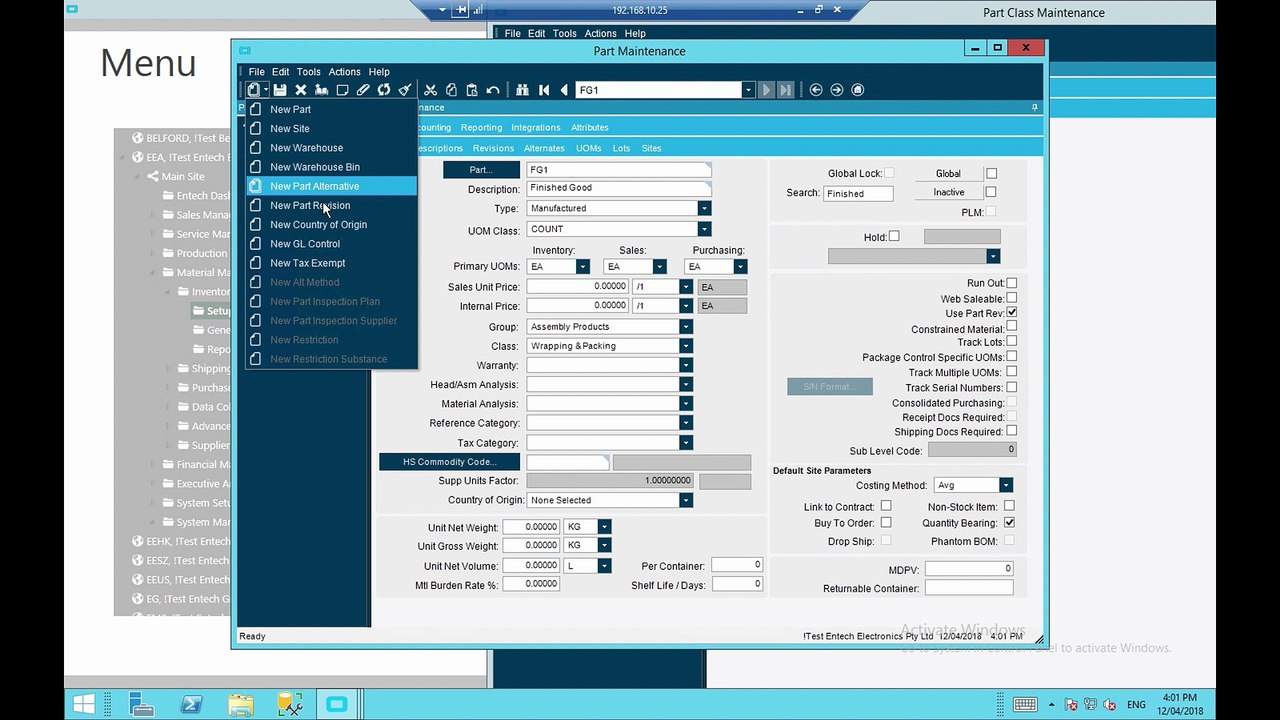 Epicor Landed Cost Process