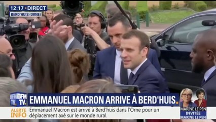 Emmanuel Macron est arrivé à Berd’Huis pour son interview télévisée dans une école