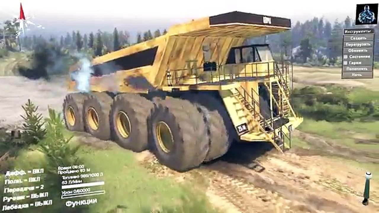SpinTires Caterpillar 257M 8x8 Large Dump Truck - video Dailymotion