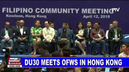 President #Duterte meets OFWs in Hong Kong
