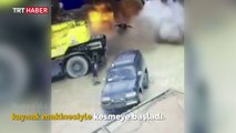 Rusya'da boş yakıt deposu böyle patladı