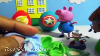 Ovos Surpresas Play Doh Capitão America Lanterna Verde Pig George Português l Totoykids Explorer