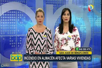 SJM: incendio en almacén de reciclaje afectó viviendas aledañas