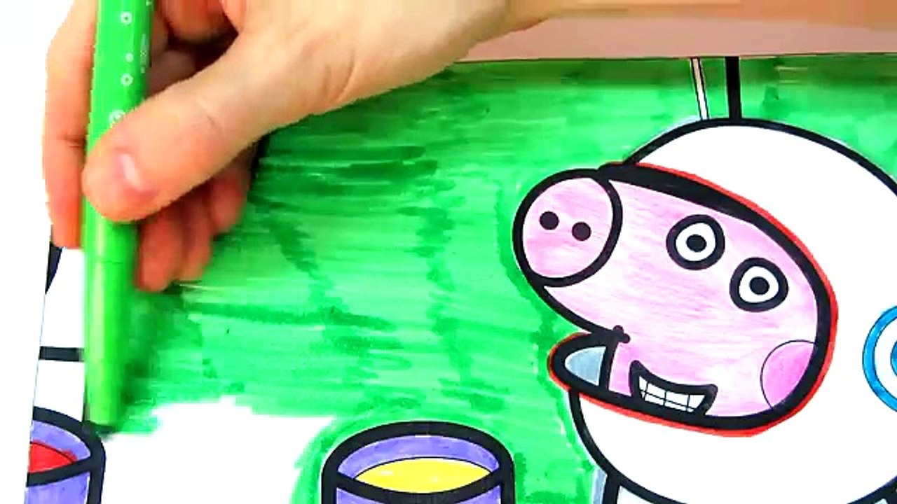Peppa Pig with George and other Coloring Book Coloring Pages Video For kids