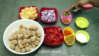 மீல் மேக்கர் ஆலு கறி | How to make Meal Maker Aloo curry Recipe by Gobi Sudha