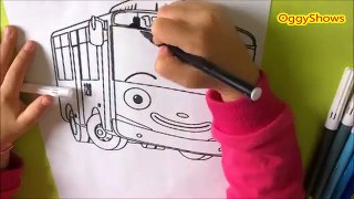 Tayo the little bus coloring page for kid
