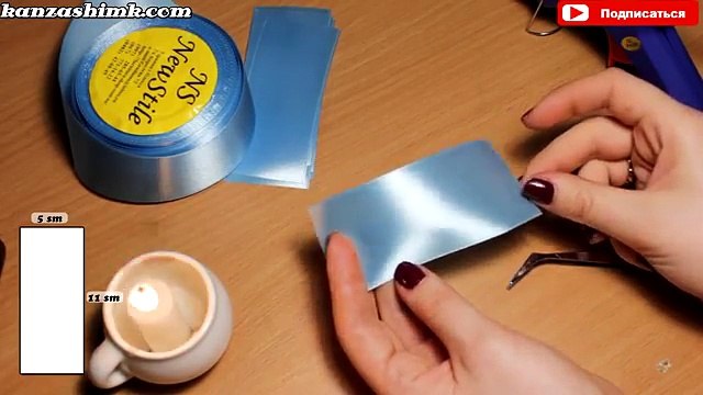 Голубой Цветок Канзаши / Пышный бант / МК / DIY / kanzashi tutorial