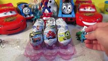 12 Kinder Surprise Eggs Unboxing , Pixar Cars, Disney Frozen, Minions, Spiderman, Thomas, Monsters U