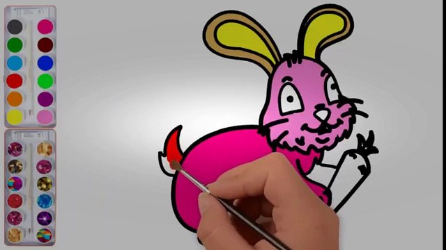 Draw and color videos for kids Animal Coloring Bunny Rabbit . How to Draw for Children Coloring Vi | Educational child channel