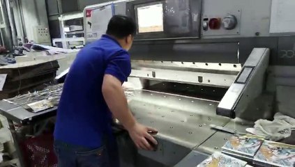 Cutting paper tube on site in Fortune Printing & Packaging