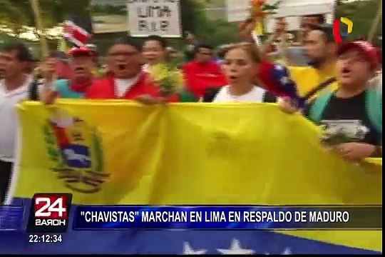 “Chavistas” marchan en Lima en respaldo de Nicolás Maduro