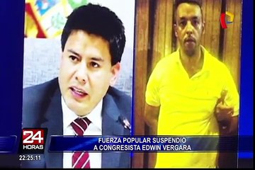 Fuerza Popular suspende la militancia del congresista Edwin Vergara