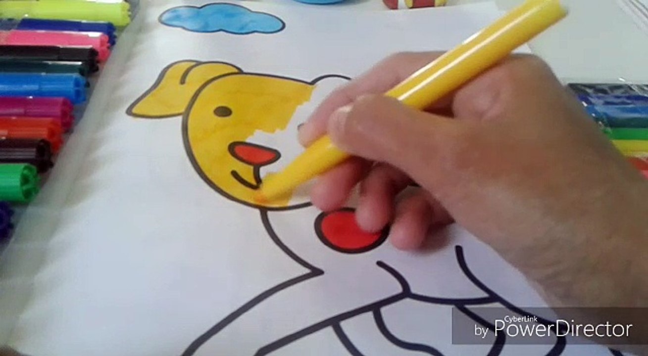 KIDS COLORING PAGE OF COLOR DOG VIDEO FOR CHILDREN