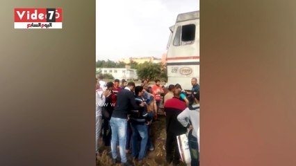 قارئ يشارك بفيديو ارتباك حركة القطارات بسبب تعطل قطار بضائع فى العياط