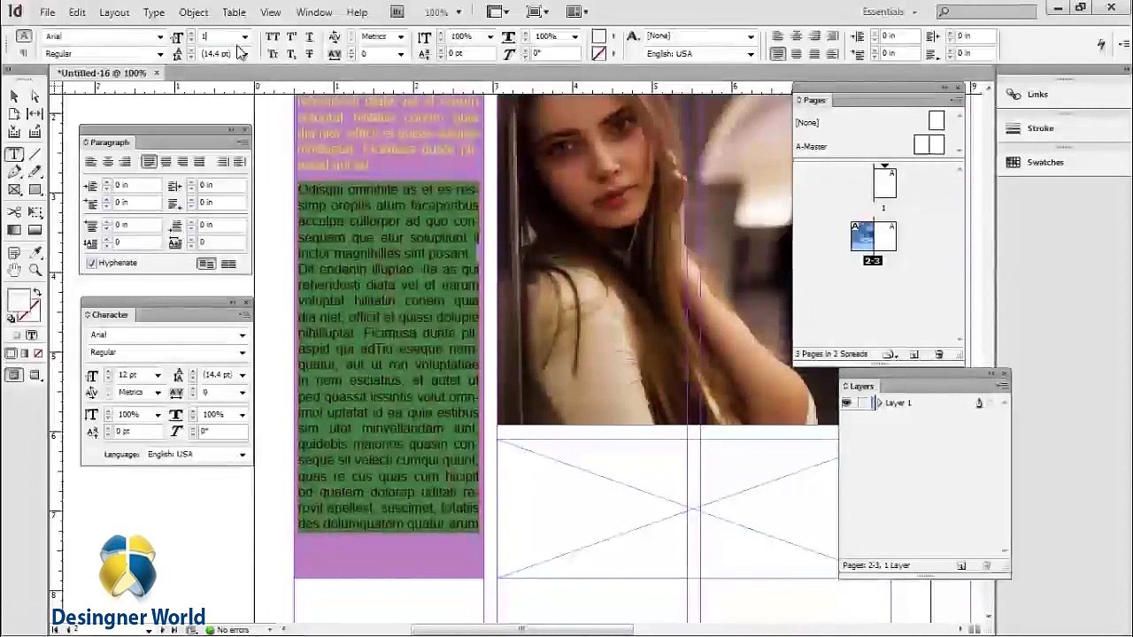 How To Creative In design Designing Magazine Page Tutorial 2018