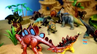 Dinosaur World Playset! Learn Dinosaurs Names For Kids! Fun Toy Video!