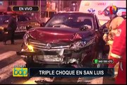 San Luis: cinco heridos deja triple choque en avenida San Juan