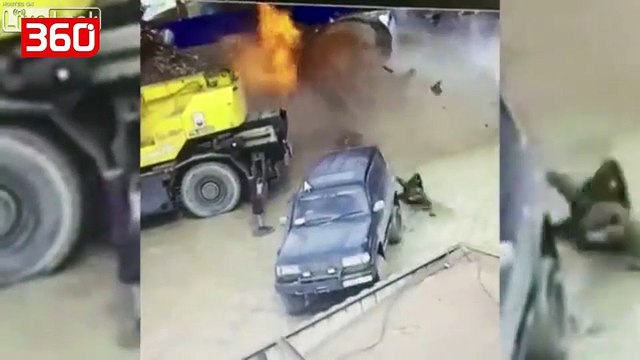 Pamje të frikshme nga shpërthimi i një çisterne nafte, humb jetën një person (360video)