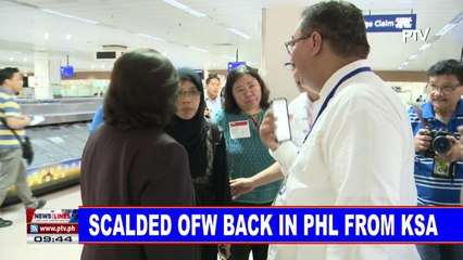 Scalded OFW back in Philippine from KSA
