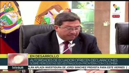 Ecuador: Gob. continúa investigaciones sobre periodistas secuestrados