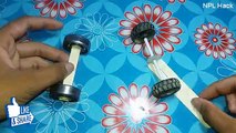 How to make a Battery Powered Toy Mini Electric Motor Car on Bearings - DC Motor