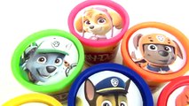 PAW PATROL Playdoh Lids with Chase, Skye, Rubble, Zuma & Rocky