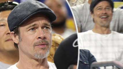 Brad Pitt attends Los Angeles Dodgers game against Moneyball team Oakland Athletics after new romance reports.