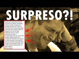 BBB17: Após expulsão, MARCOS pede DESCULPAS e diz estar "SURPRESO com TUDO que está ACONTECENDO"