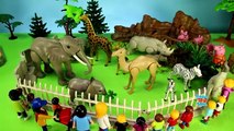 School Bus Ride Trip to Playmobil Zoo Wild Animals Toys For Kids