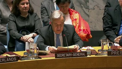 UN SG Guterres briefs the Security Council on the situation in Syria