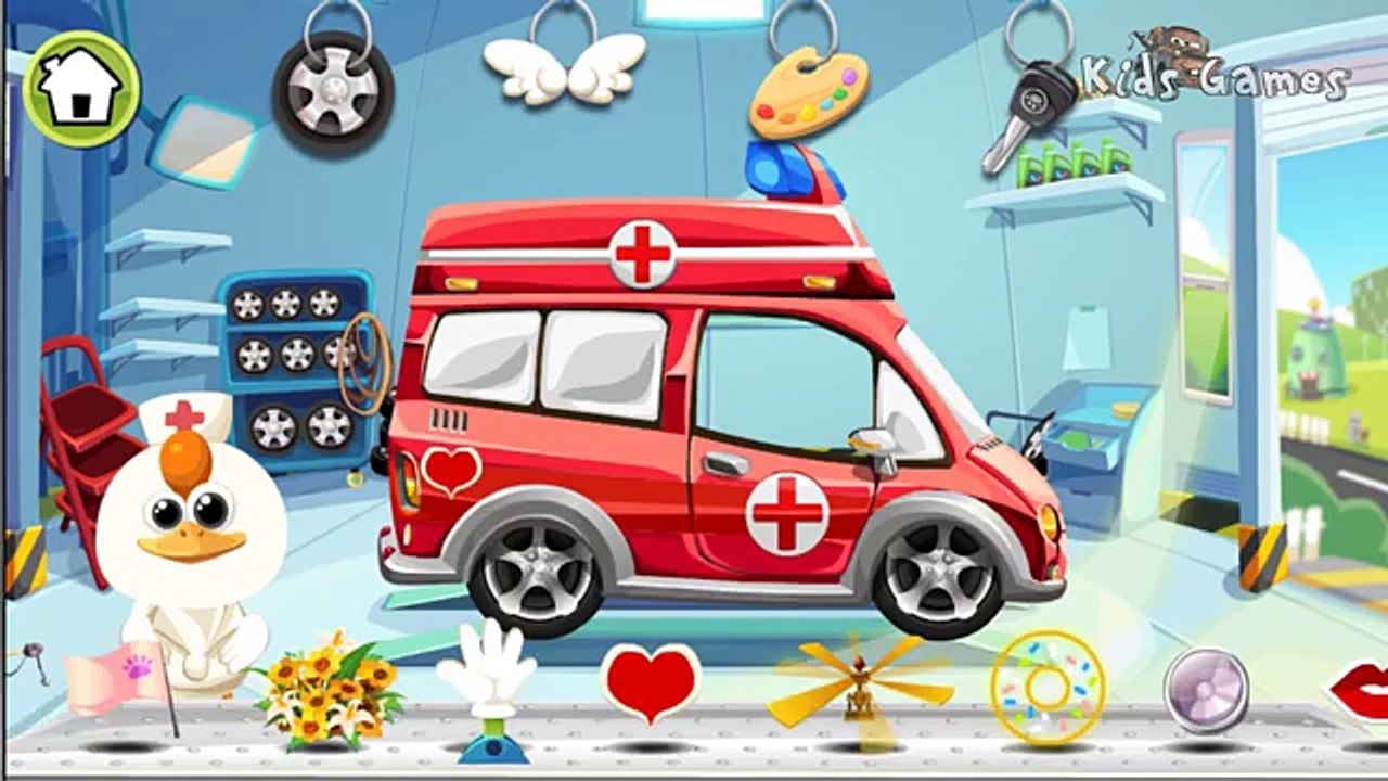 Dr Pandas Garage - Police car, Ambulance, Crane, Fire engine : Best games for kids