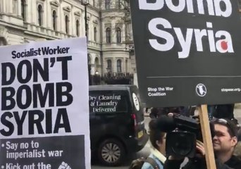 Protesters Chant 'Don't Bomb Syria' Near Downing Street
