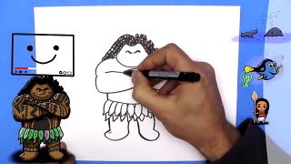 How To Draw Maui from Moana - EASY - Step By Step