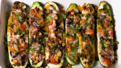 You Won't Miss The Tortilla In These Burrito Zucchini Boats