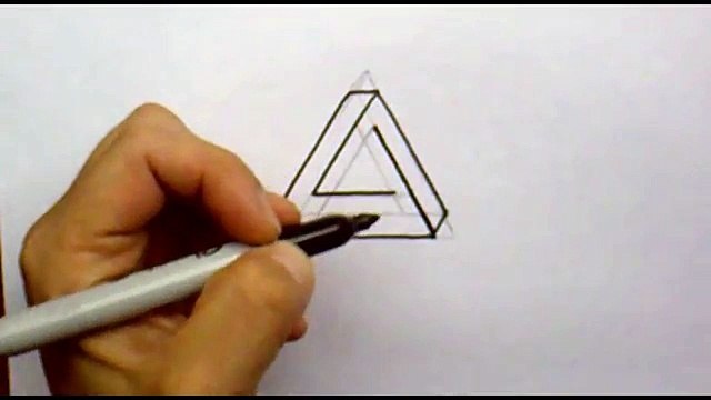 Como Se Dibuja Triángulo Imposible - Ilusión Óptica