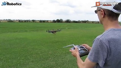APM Copter V3.2ß - DJI S1000 with VR Brain (crosswind, 20 km/h)