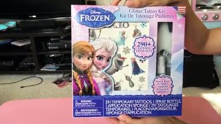 FROZEN GLITTER TATTOO KIT Unboxing - Queen Elsa, Princess Anna, Snowman Olaf Tattos Time !!!