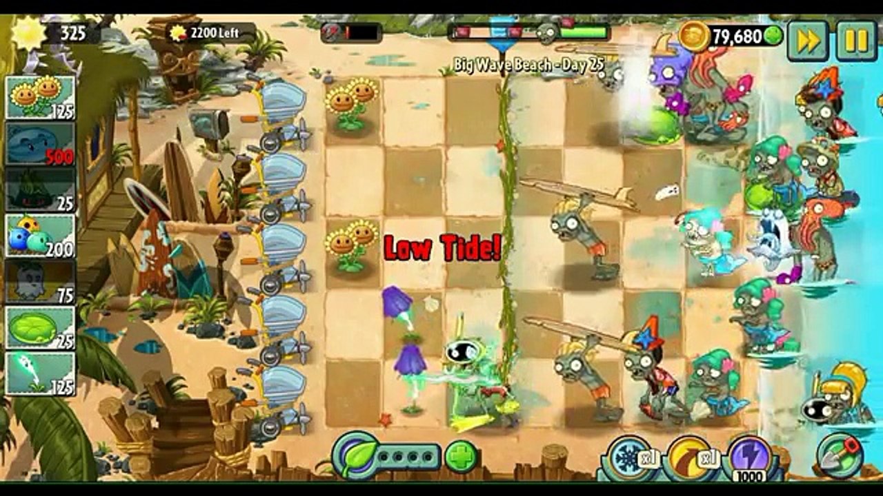 Растения против зомби 2/Plants vs Zombies 2 : компания Big wave beach миссия 25