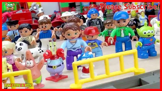 Toys s for children Lego Duplo Man stop motion Duplo train racing Cars Toys Lightning McQueen